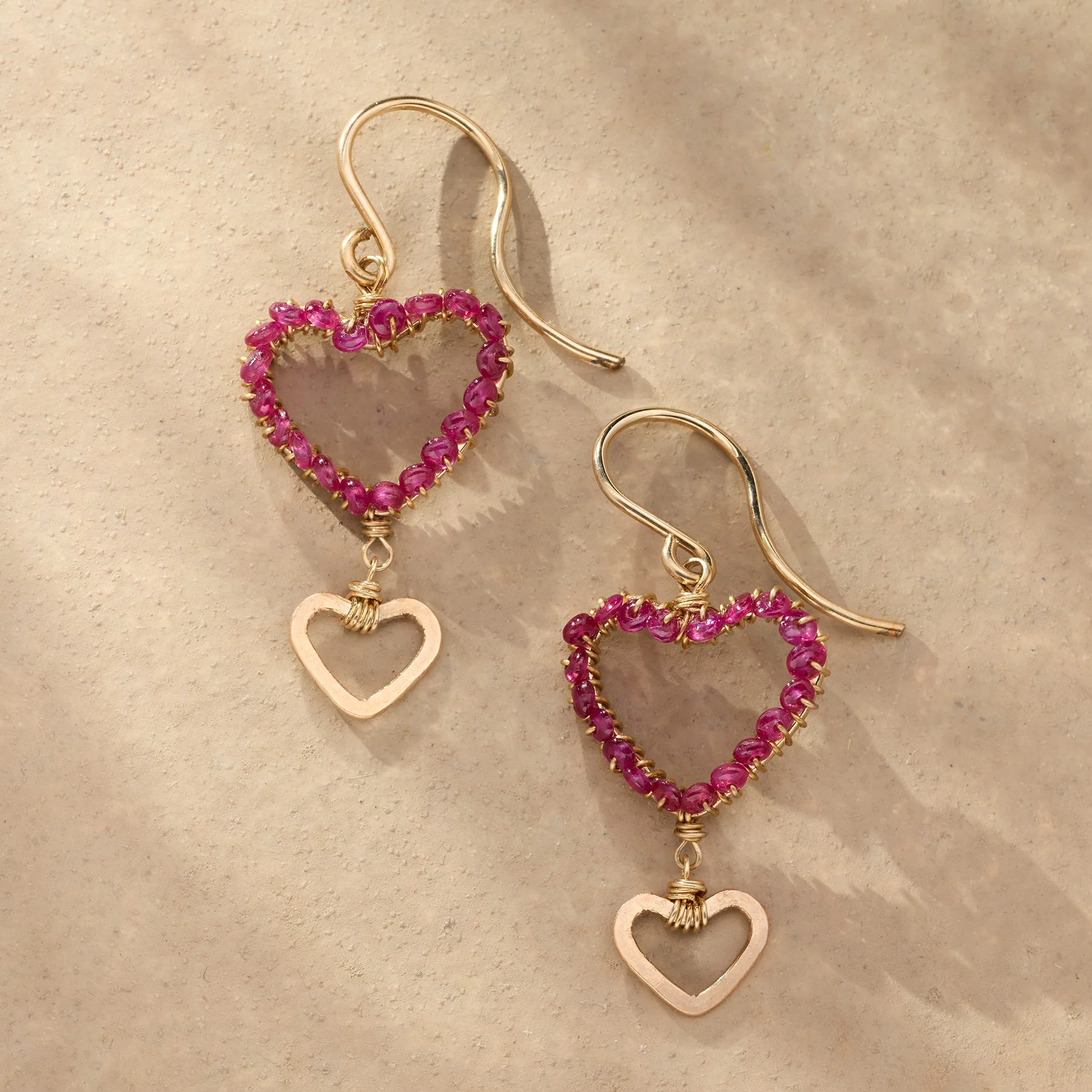 Two Hearts Earrings