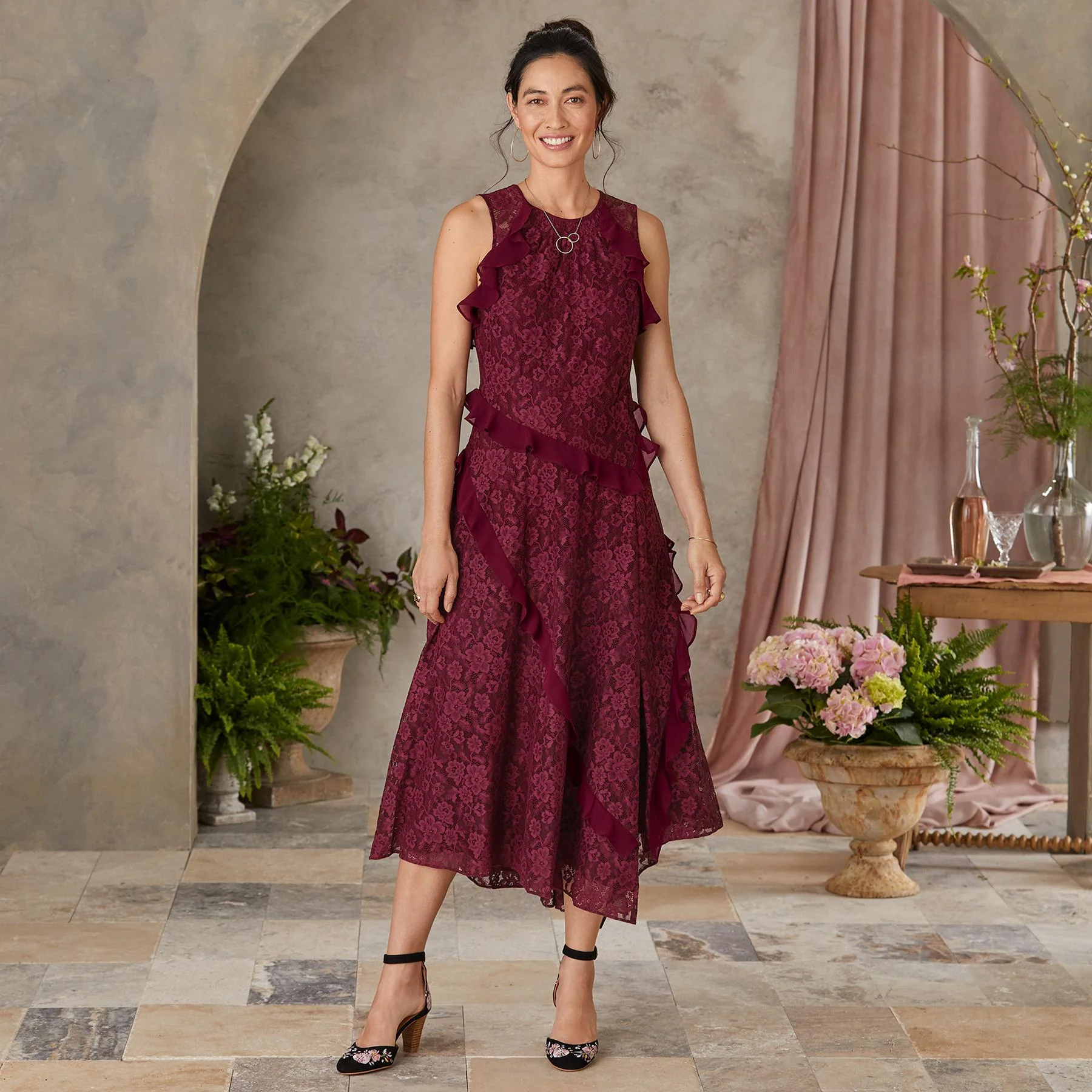 D'orsay Lace Dress, Petite