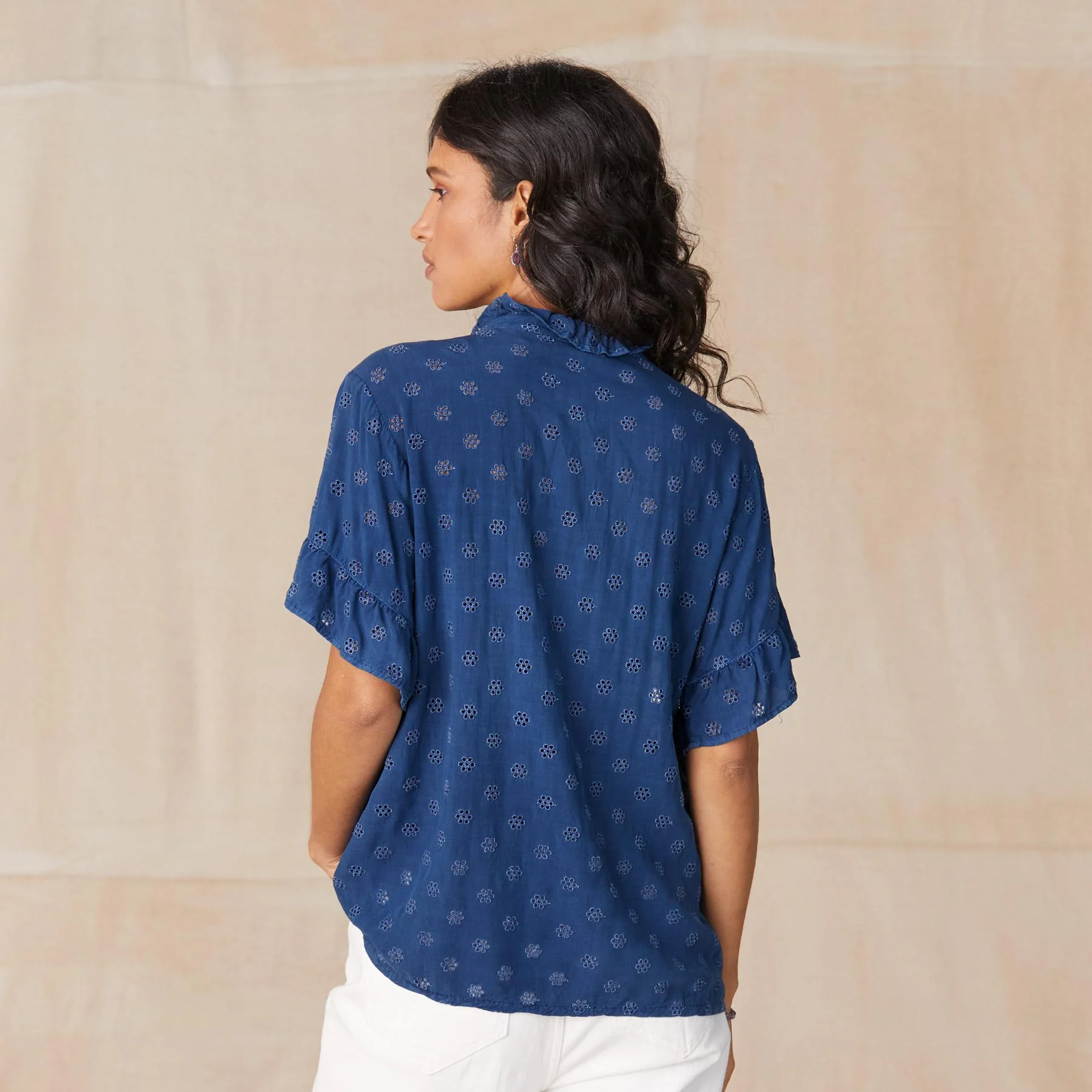 Bree Eyelet Ruffle Shirt