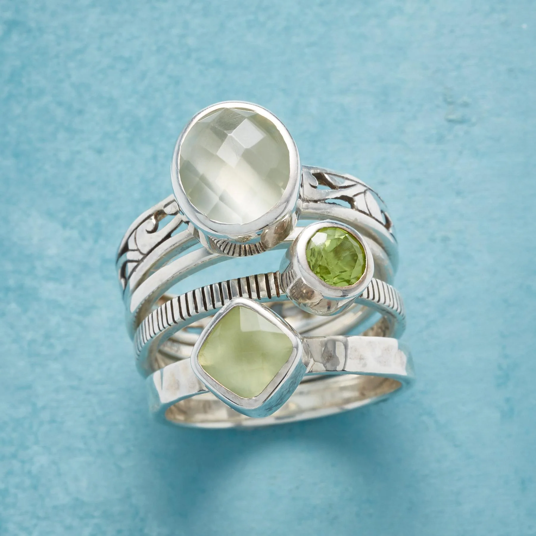 Sea Of Green Stacking Rings