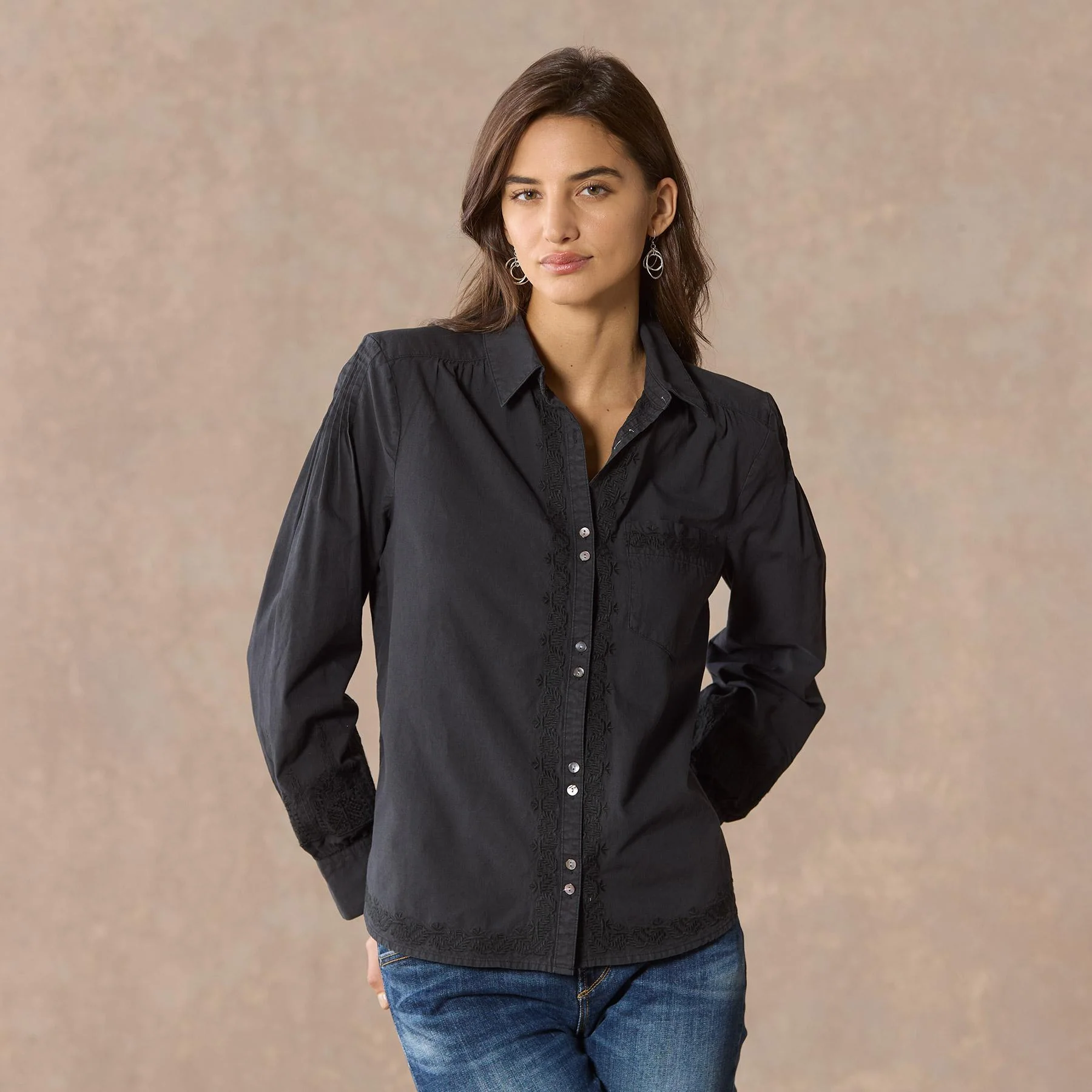 Karla Embroidered Shirt, Petite