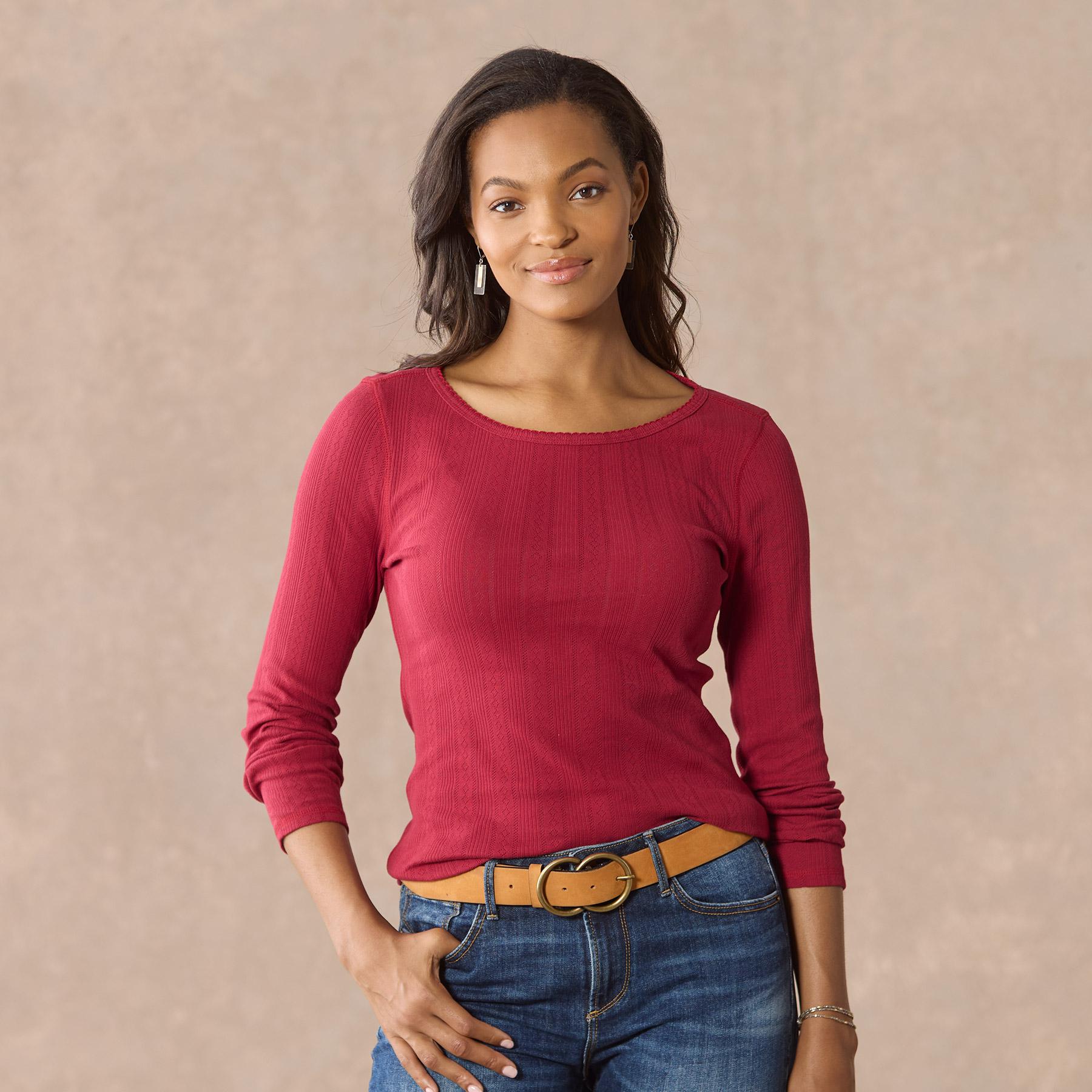 Perfect Pointelle Crewneck, Petite