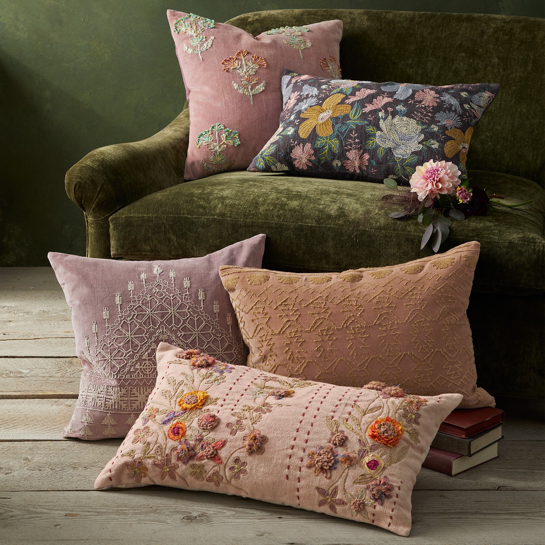 Midnight Blossom Pillow
