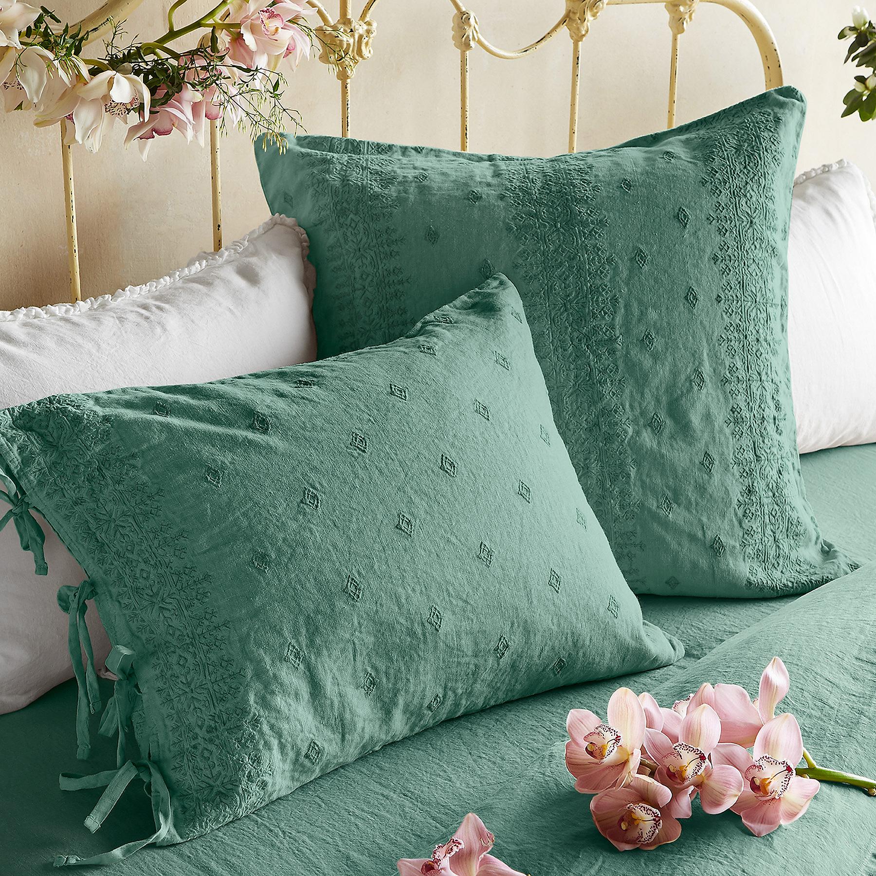 Gossamer Linen Embroidery Sham