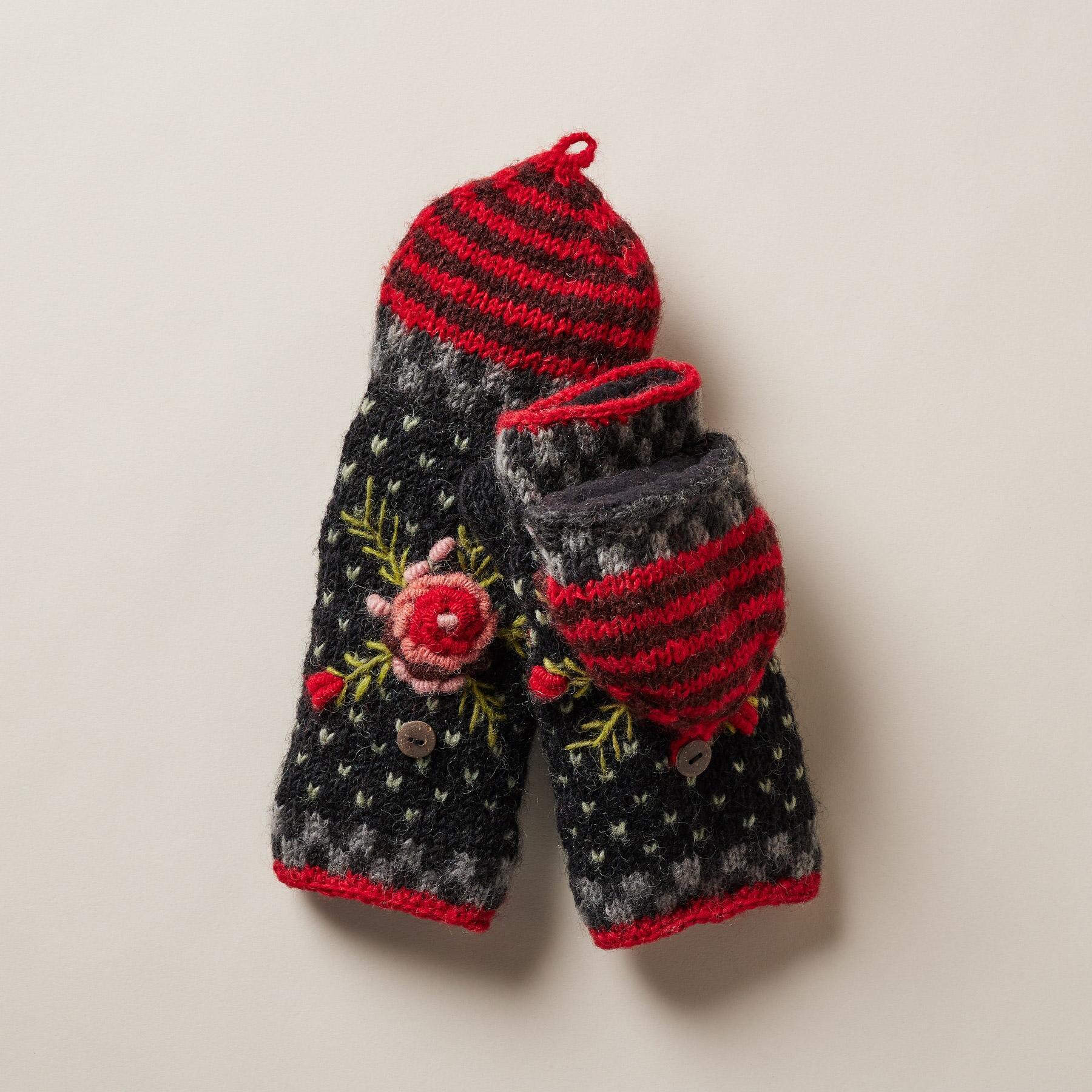 Frosty Blooms Convertible Mittens