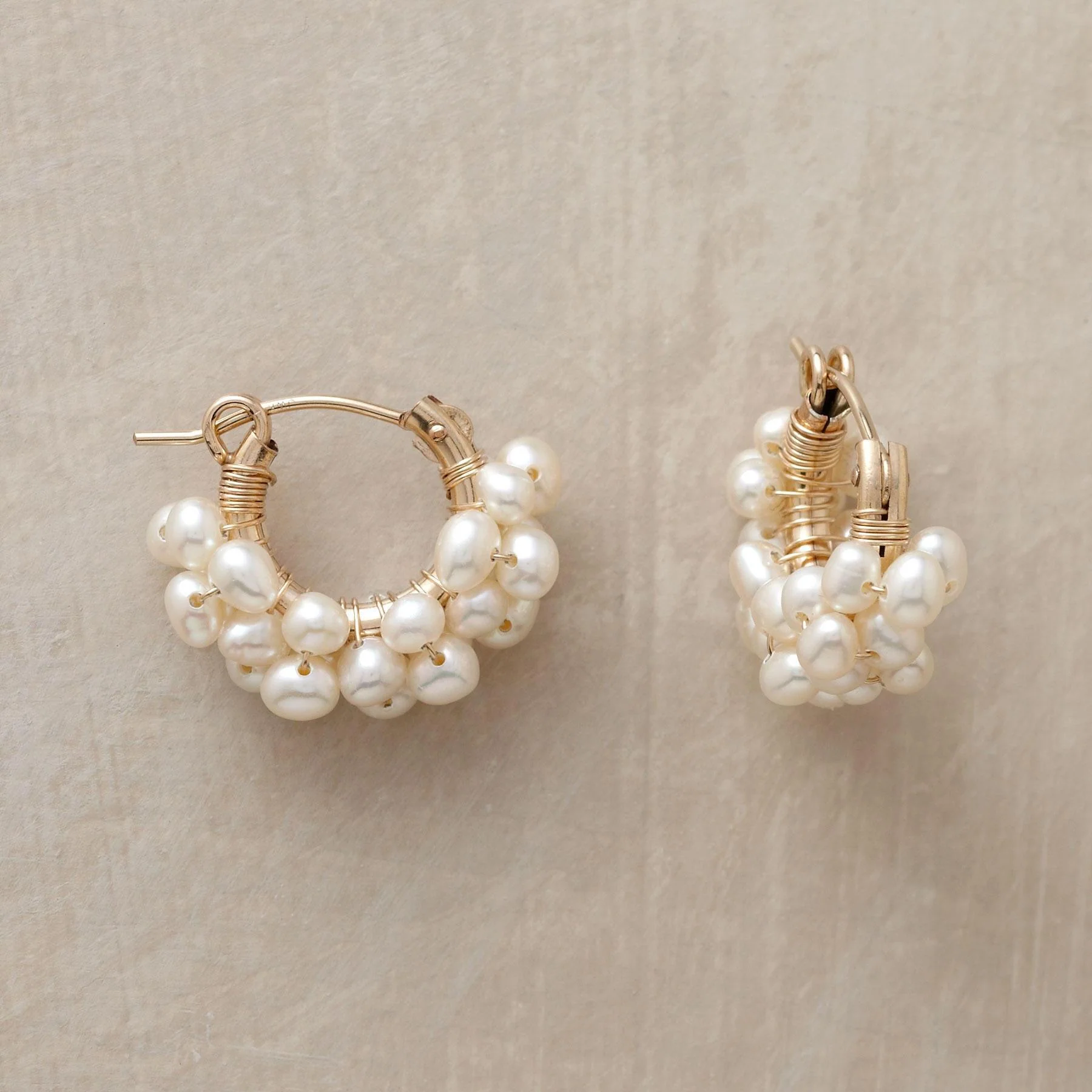 14Kt Gold Filled Froth Of Pearls Hoops