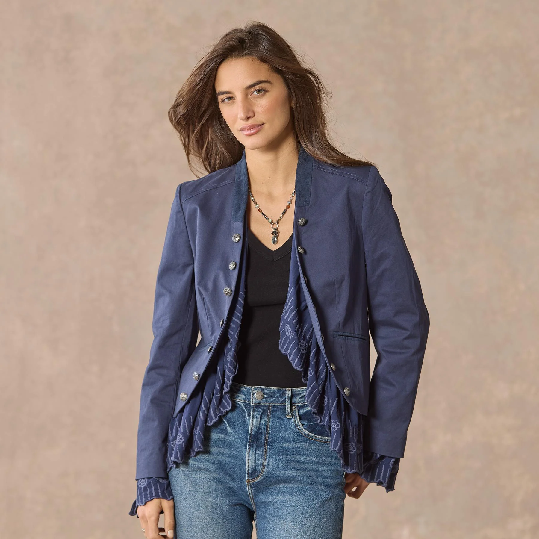Caroline Ruffle Jacket, Petite