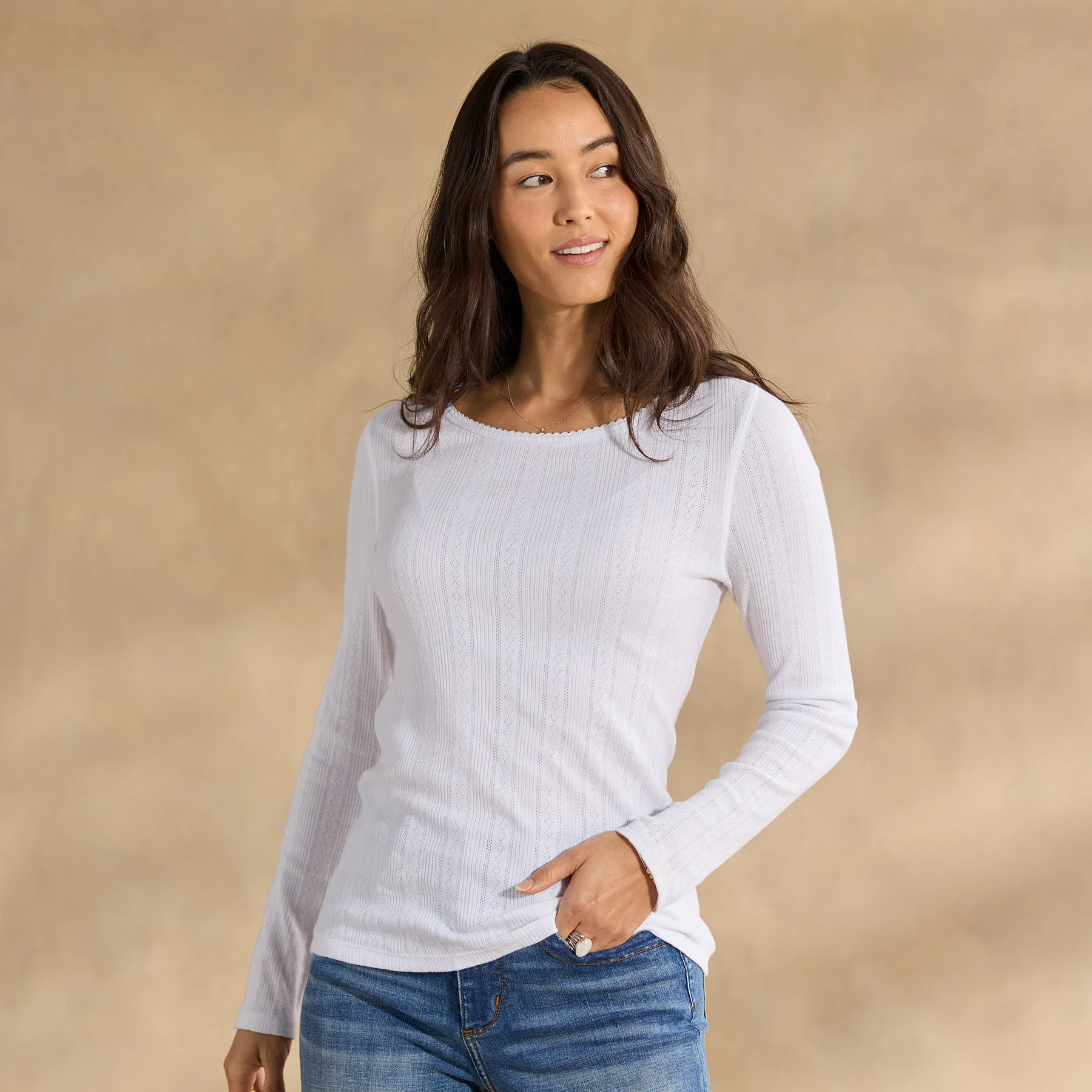 Perfect Pointelle Crewneck