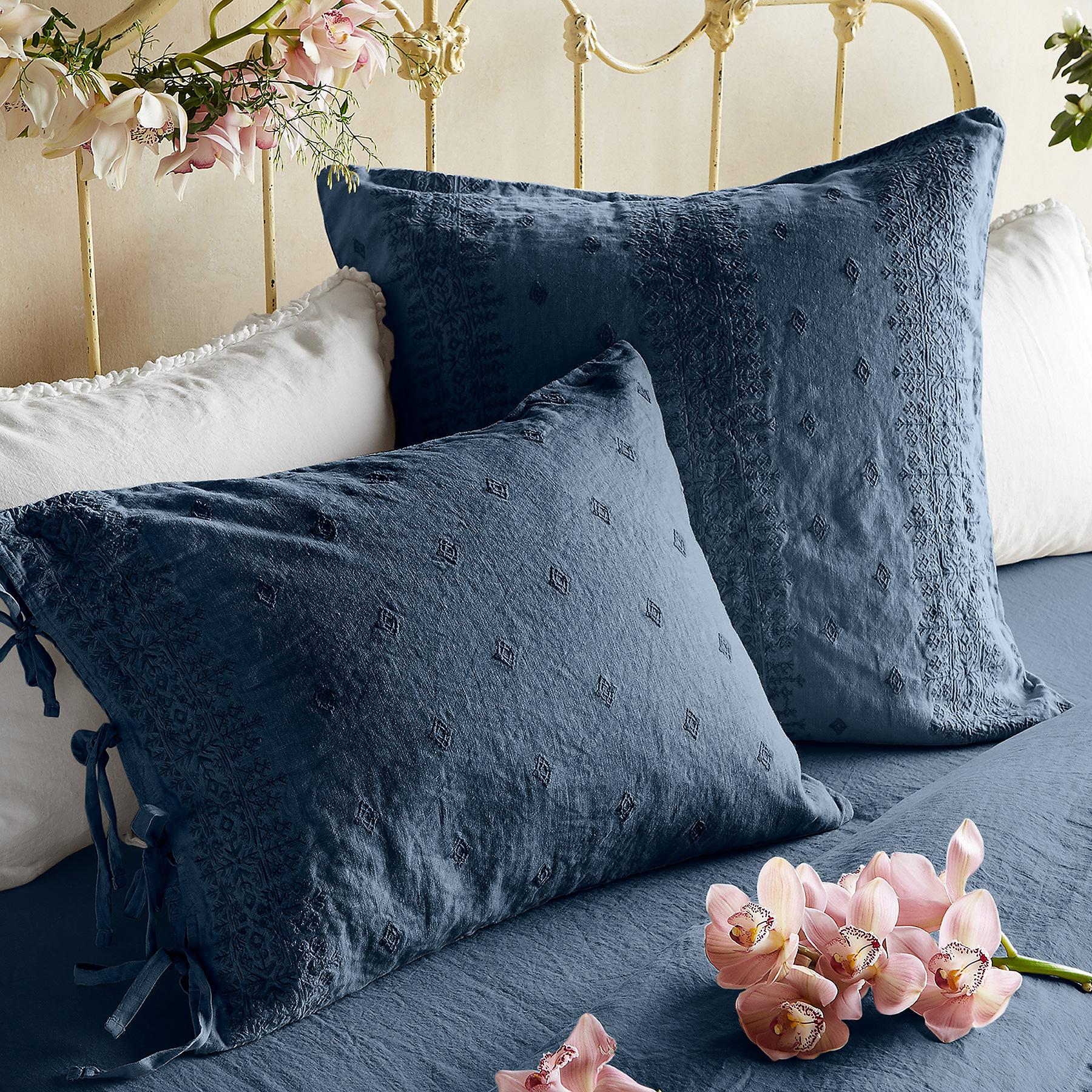 Gossamer Linen Embroidery Sham