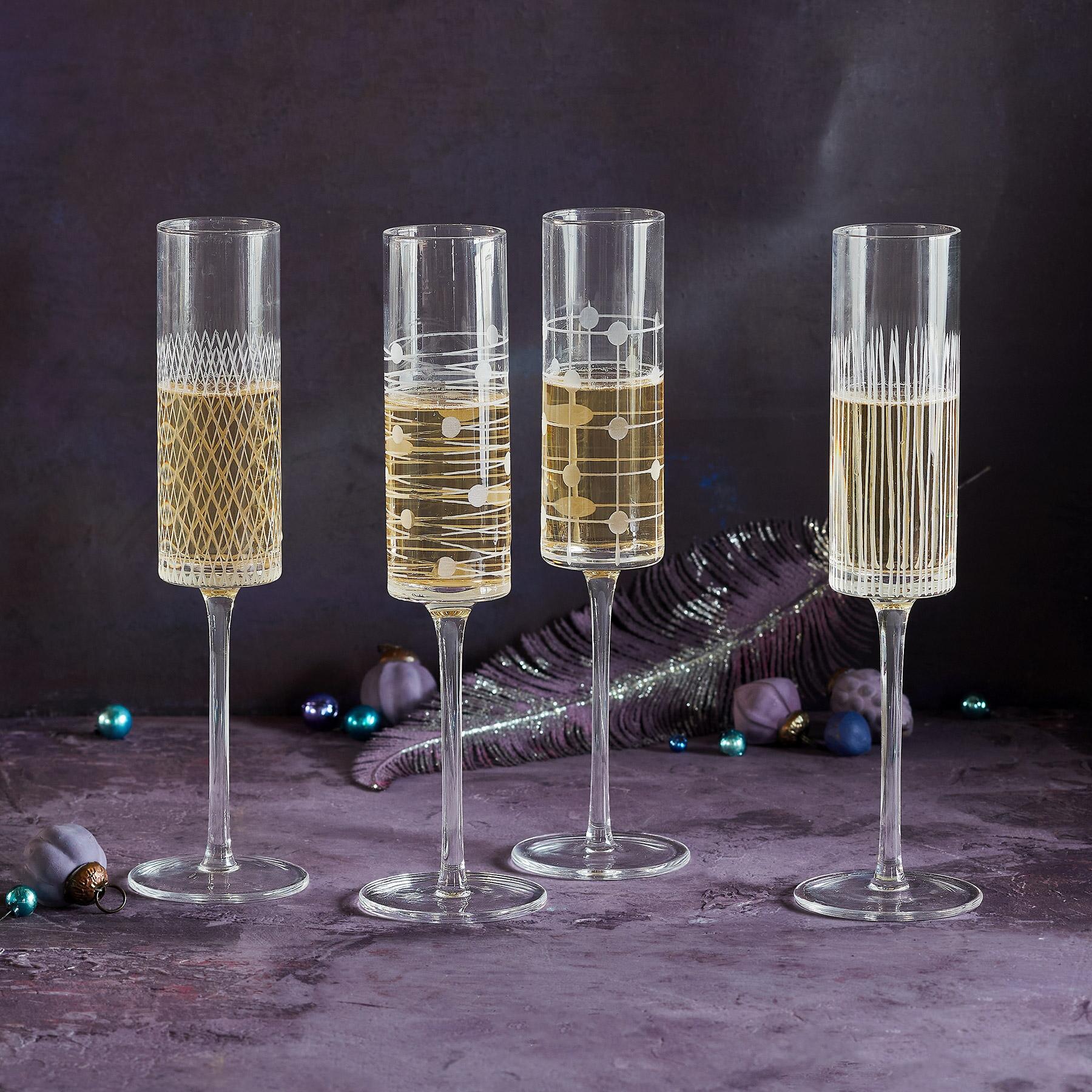 Cheers Champagne Flutes, Set Of 4