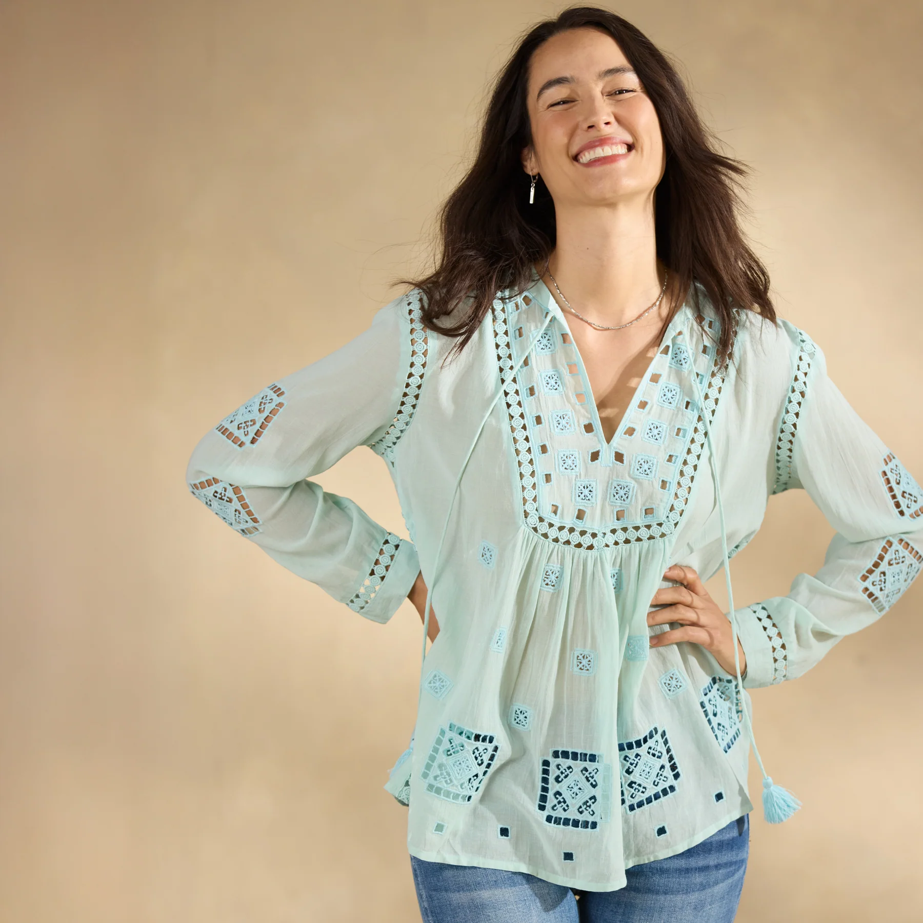 Ramcena Eyelet Top
