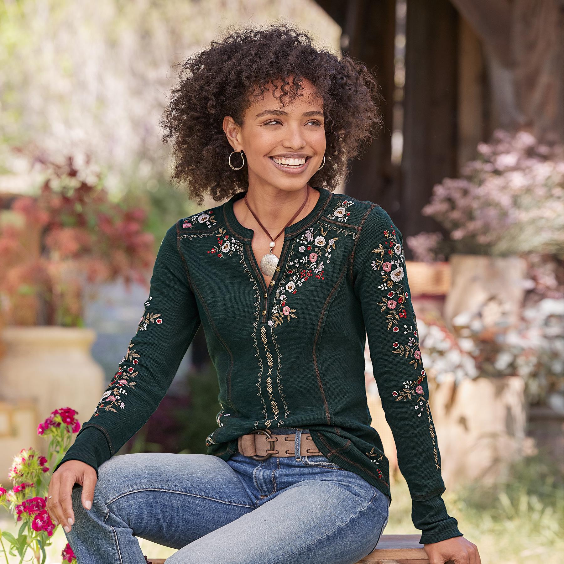 Fayette Floral Henley
