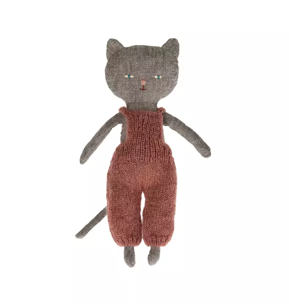 Kitten in Overalls - Grey
