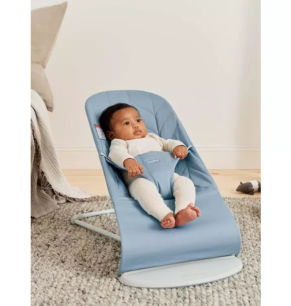 Baby Bouncer Bliss: Petal Quilt Woven | Blue