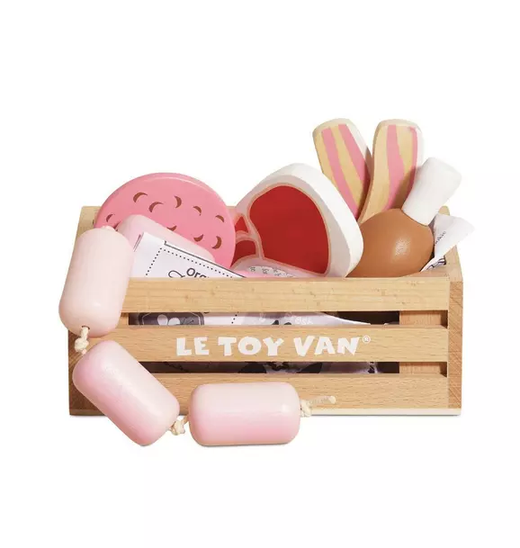 Butchers Meat Wooden Market Crate - 7 Piece