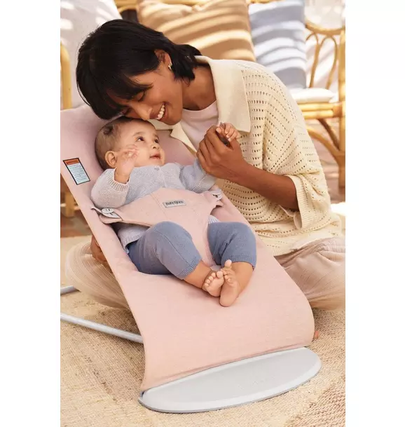 Baby Bouncer Bliss: Woven | Light Pink Melange
