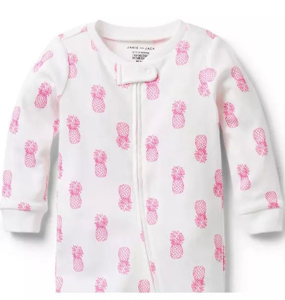 Baby Good Night Footed Pajama In Pineapple