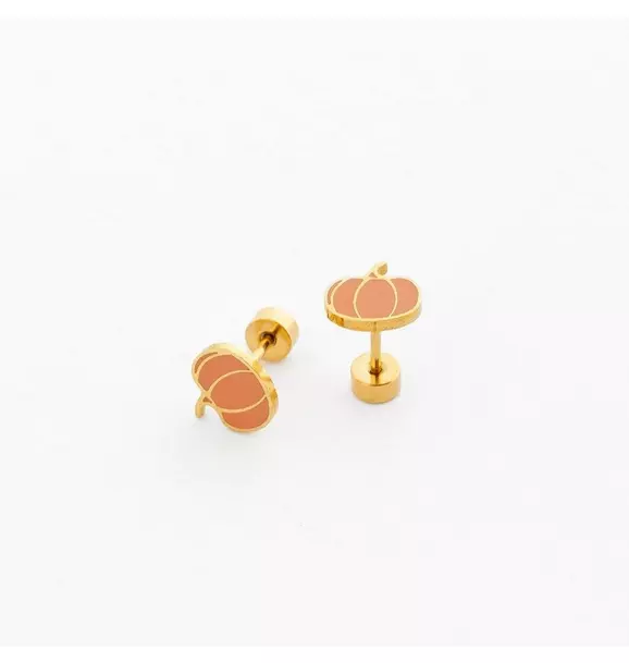 Pumpkin Stud Earrings