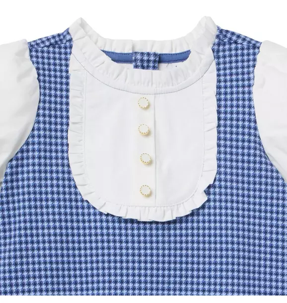 Houndstooth Puff Sleeve Dress