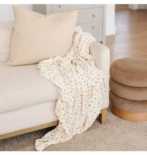 Minky Stretch Blanket in Floral