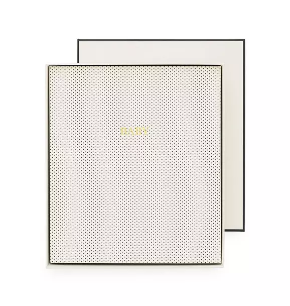 Cream and Black Pindot Baby Book