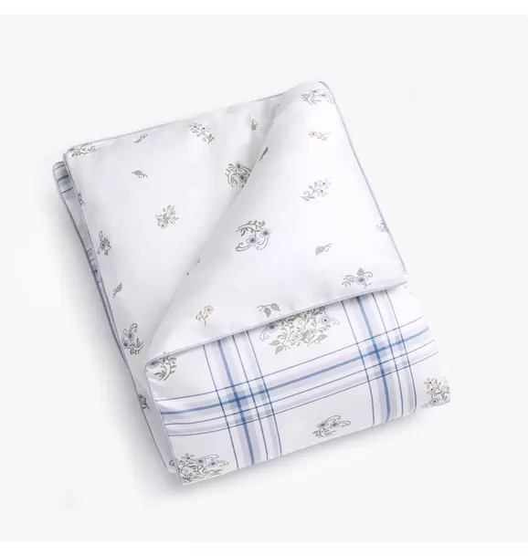 Fleur + Stripe Baby Duvet Set - Ivory