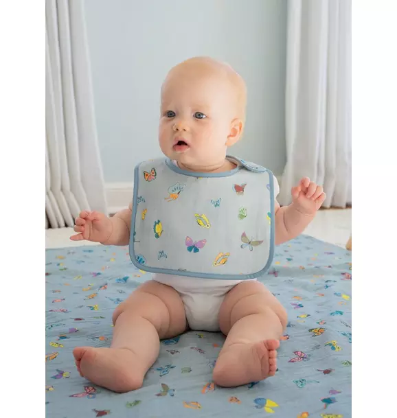 Blue Madame Butterfly Bib