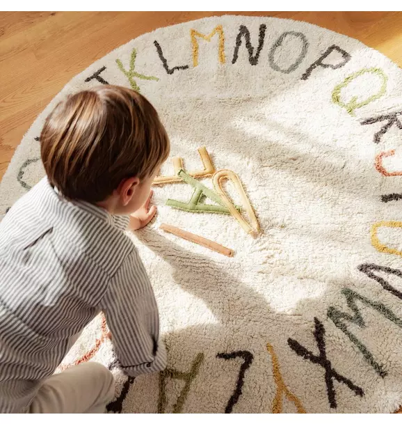 Washable Play Rug ABC color and letters