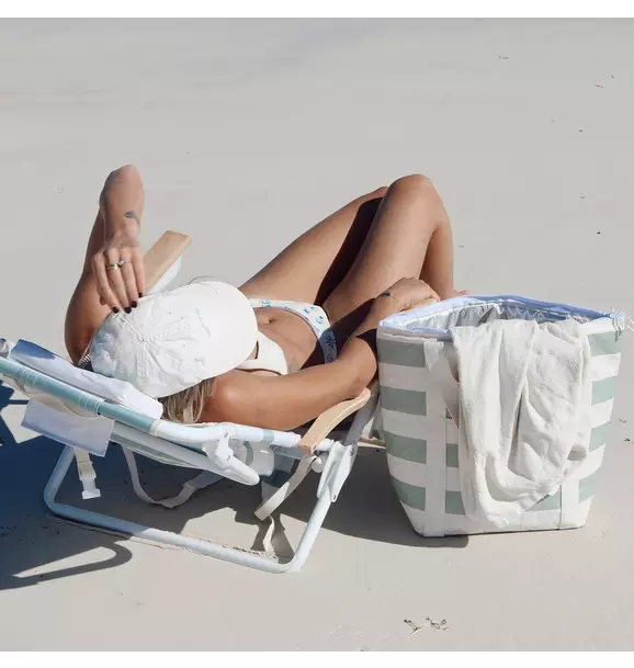 Light Cooler: Tote - La Palma Sage Stripe