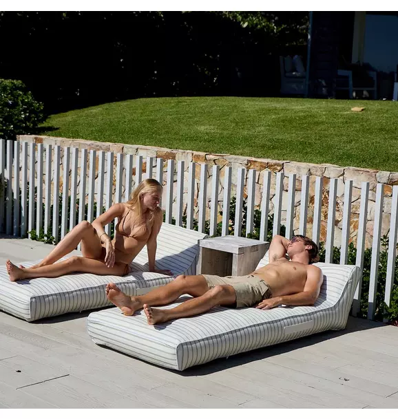 Luxe Lie-On Lounger: La Palma Sage Stripe
