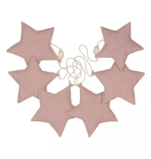 Linen “Pink Powder” Garland with Stars