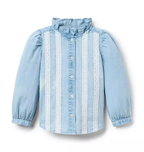 Chambray Lace Top
