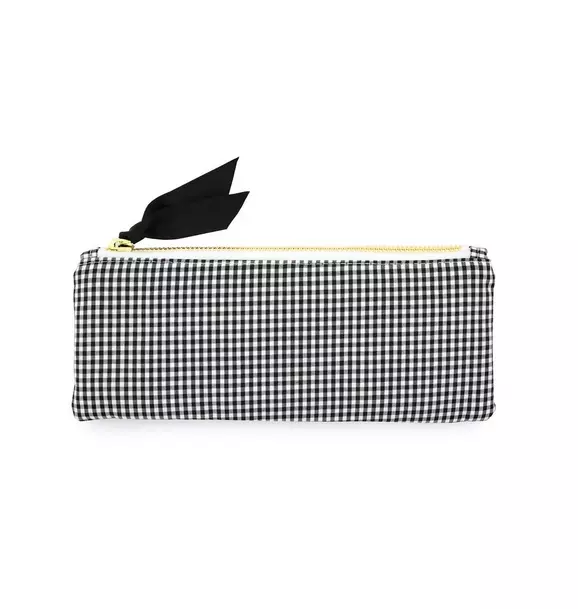 Pencil Pouch, Black and White Gingham