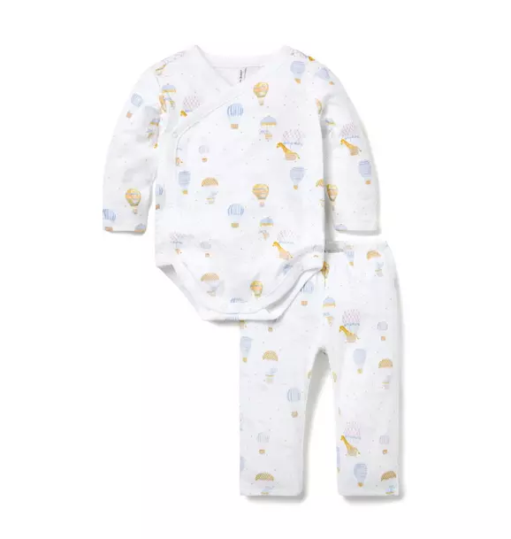 Baby Hot Air Balloon Animals Wrap Matching Set