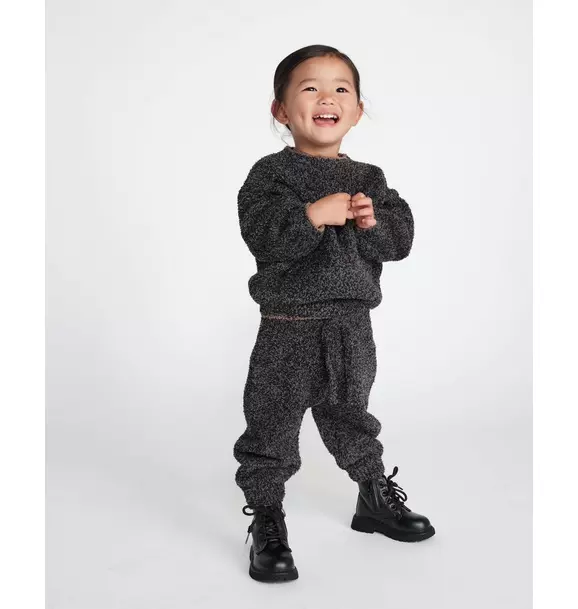 Boxy Sweater Fuzzy - Black Melange