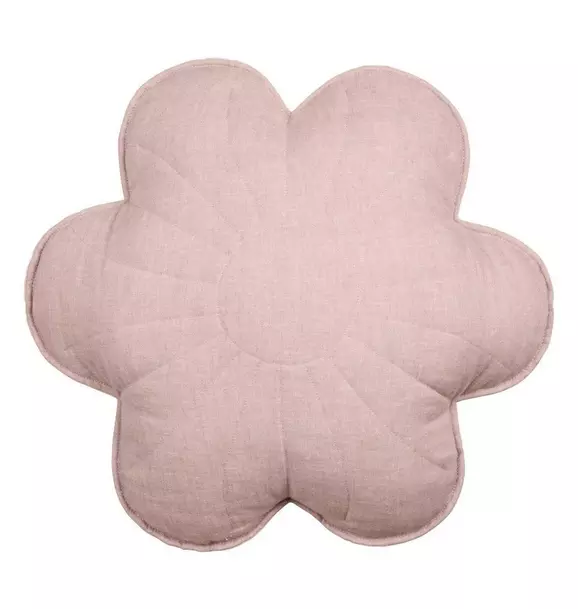 Linen "Powder Rose" Flower Pillow