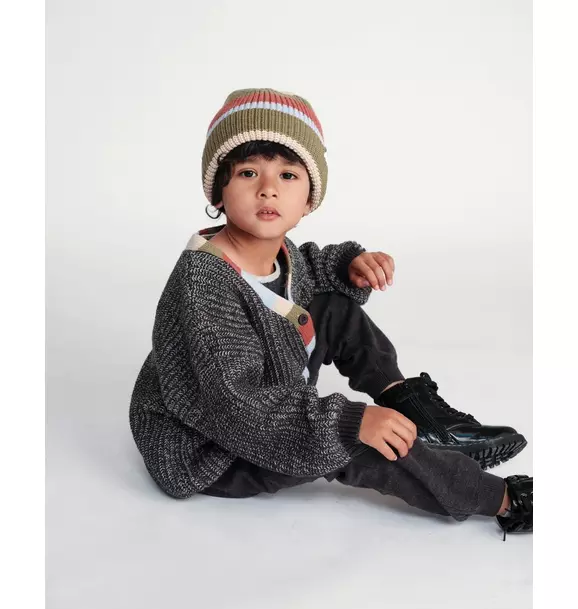 Cardigan Chunky - Black Melange