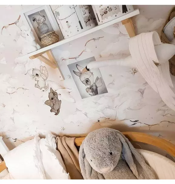 Magic Swans Beige Wallpaper