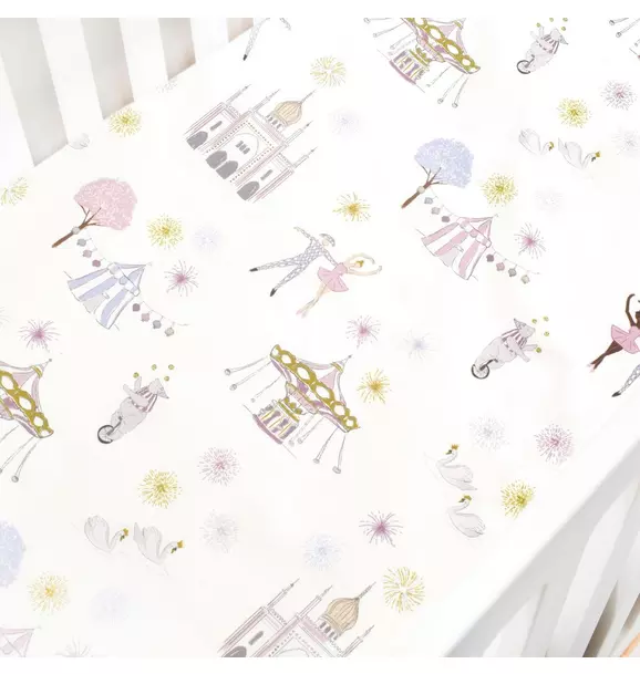 Adventures in Wonderland Crib Sheet - Rose