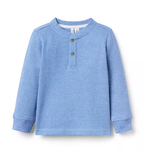 Textured Jacquard Henley Tee