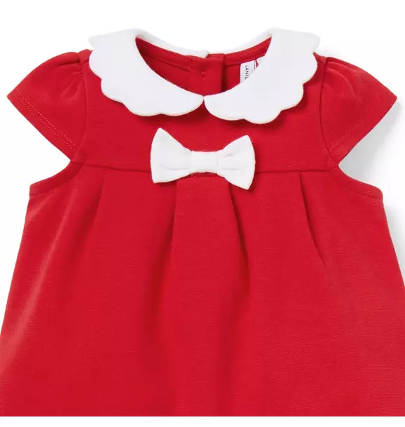 Baby Scalloped Collar Ponte Matching Set
