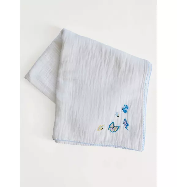 Butterfly Embroidered Shawl Blanket