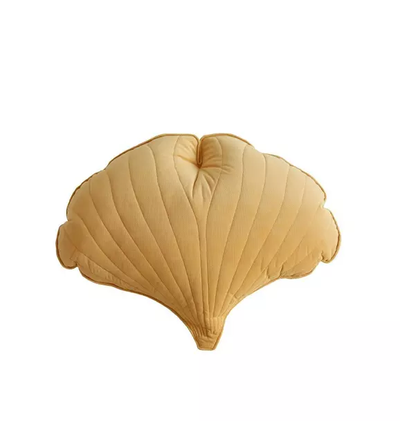 Velvet “Honey” Ginkgo Leaf Pillow
