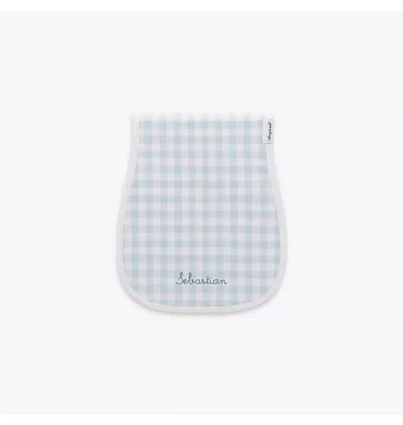 Picnic Gingham Burp Cloth - Blue