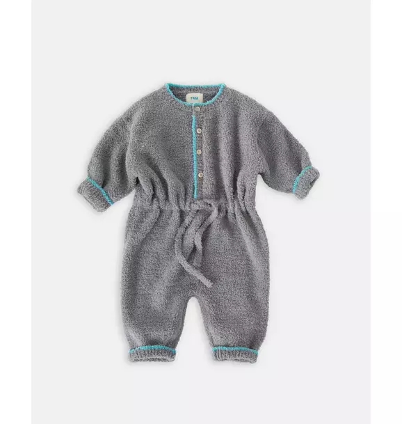 Boxy Longsleeve Jumpsuit Fuzzy - Gris