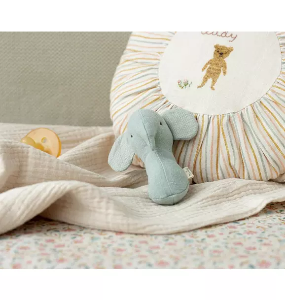 Lullaby Friend Rattles, Elephant - Light Dusty Blue