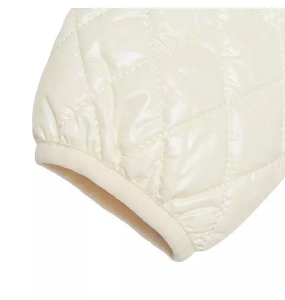 Women's - Shiny Winter White Quilted Puffer Coat