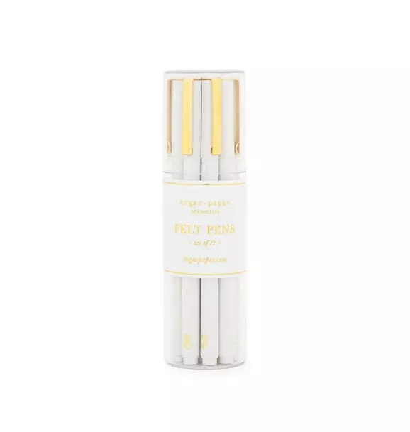 Bulk Felt Pen Set, White (Set of 12)