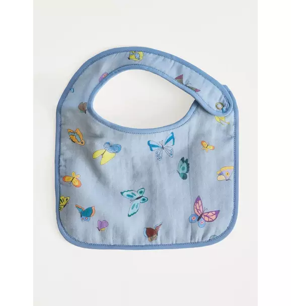 Blue Madame Butterfly Bib