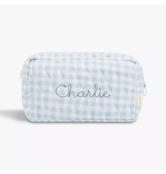 Toiletry Pouch - Blue Gingham
